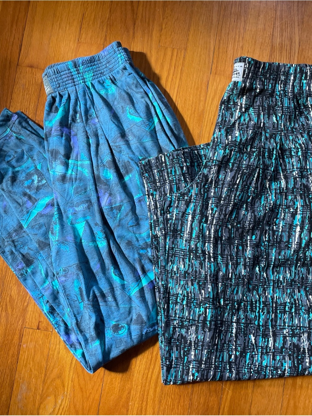 Lot Vintage California CrazeeWear Geometric Pull-On Hippy Parachute Pants Large